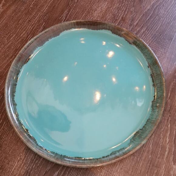 Jaska of California Cascade Ware Blue with Brown Drip Vintage Dinner Plate 6Pc - Picture 3 of 8